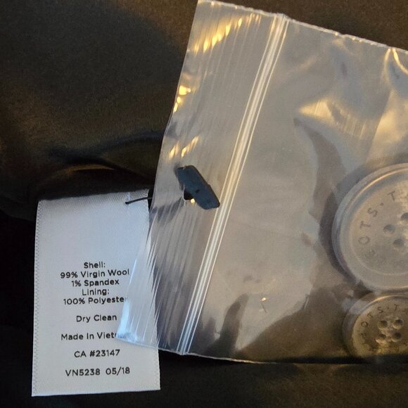 NWT Talbots Black Virgin Wool Notch Collar Single Button Blazer 24W - Picture 12 of 14